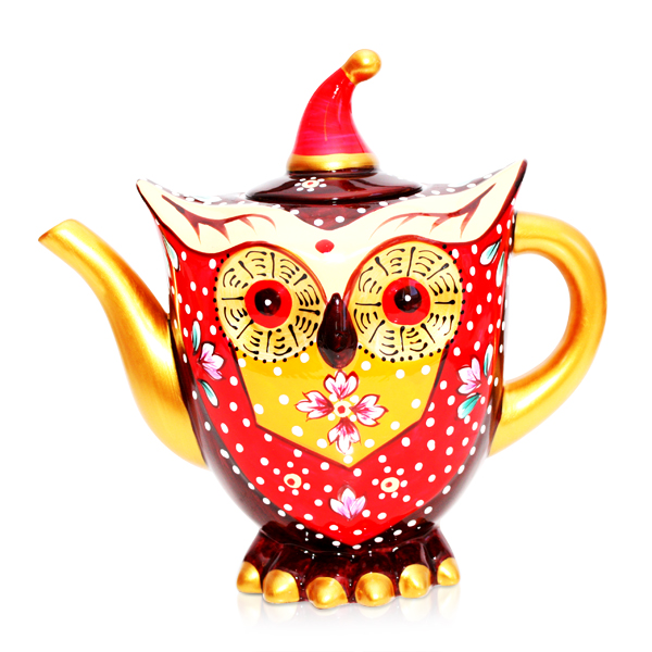 Quirky Owl Gold Teapot 1.5Ltr